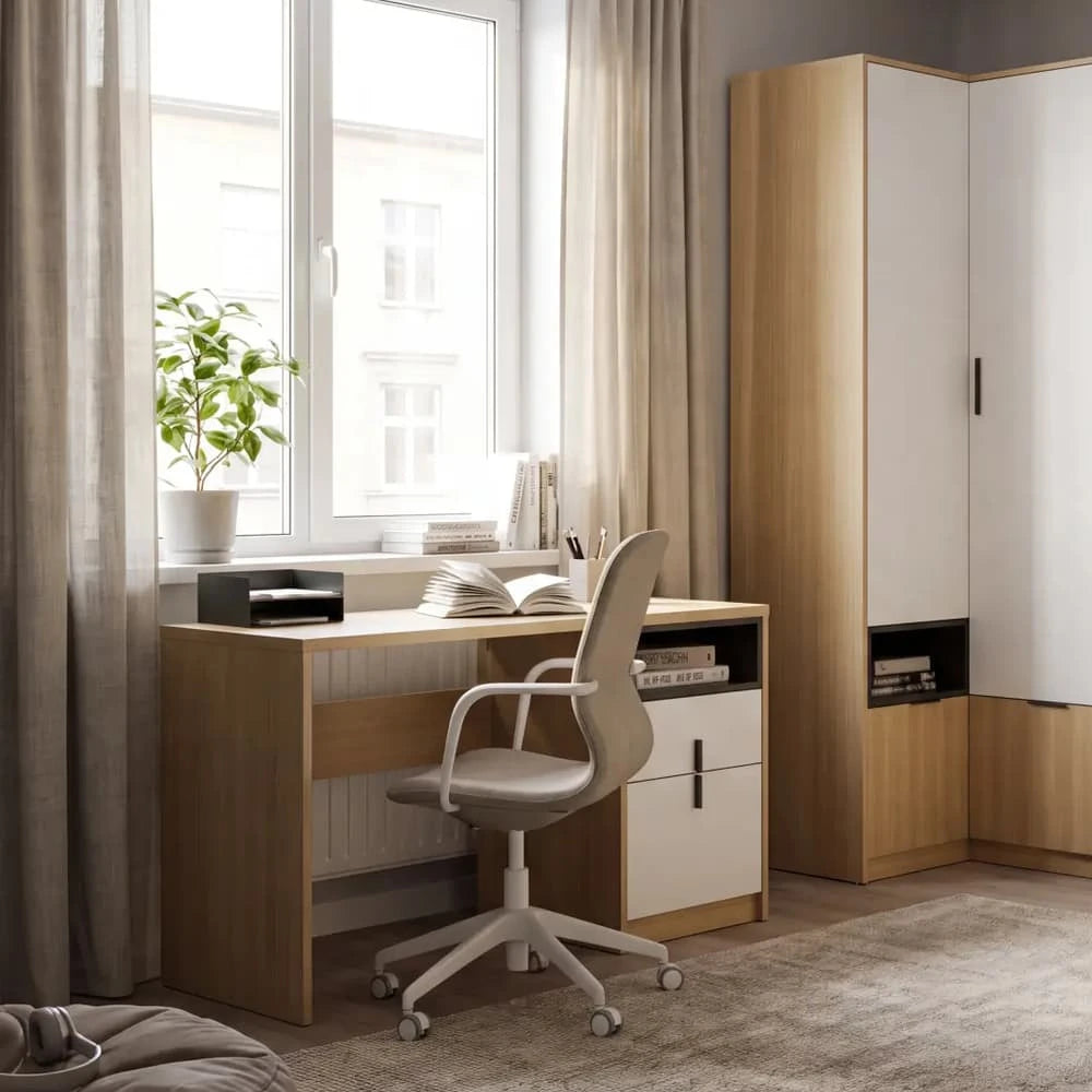 Kanu KN-01 Corner Wardrobe 102cm in White, image 7