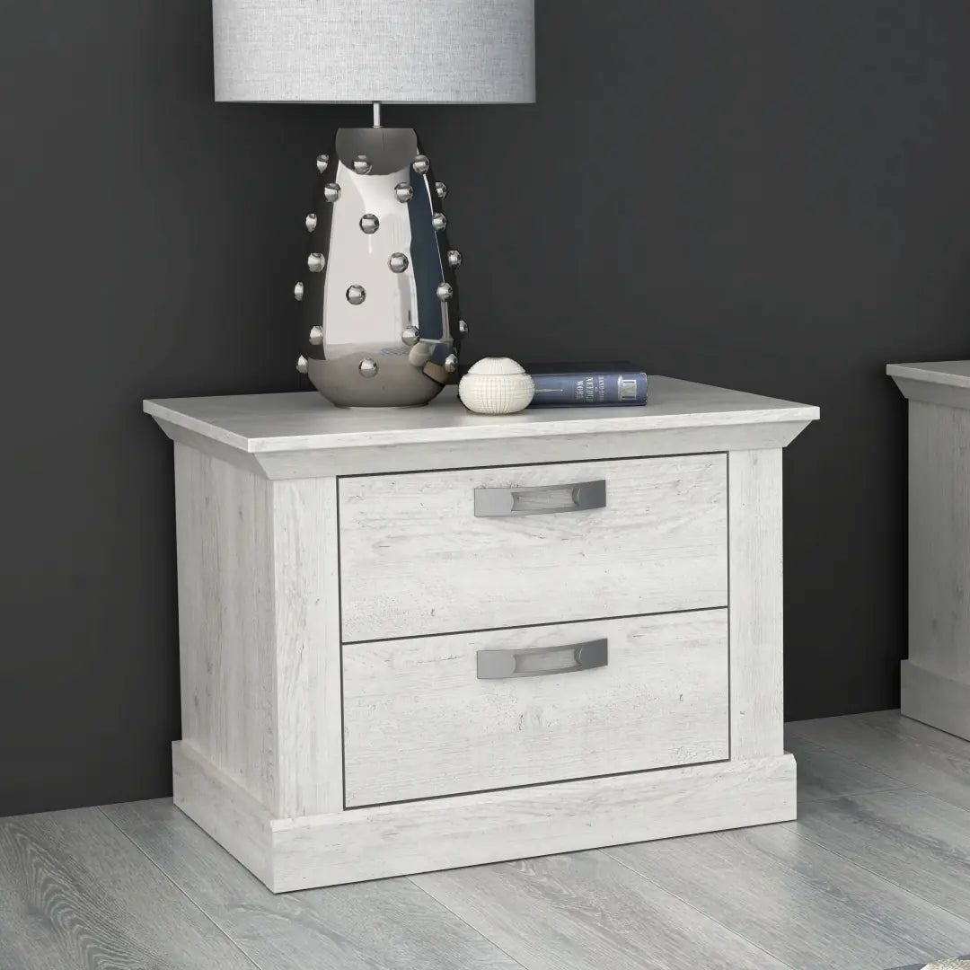 Kashmir Bedside Table 67cm [Set Of Two] in White