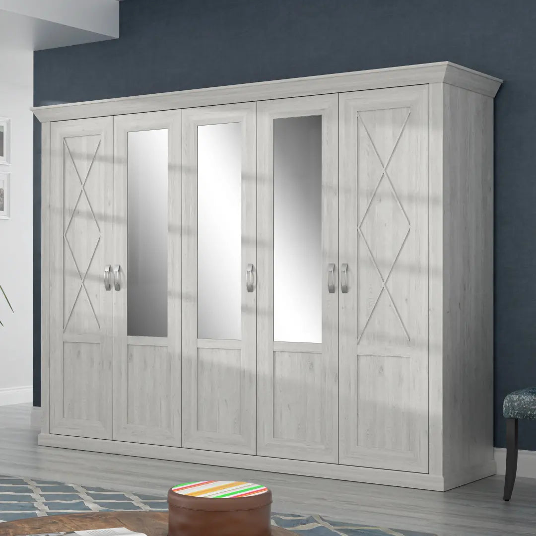 Kashmir Hinged Door Wardrobe 268cm in White