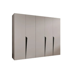 The hinged wardrobe in a light grey finish shown against a plain white background
