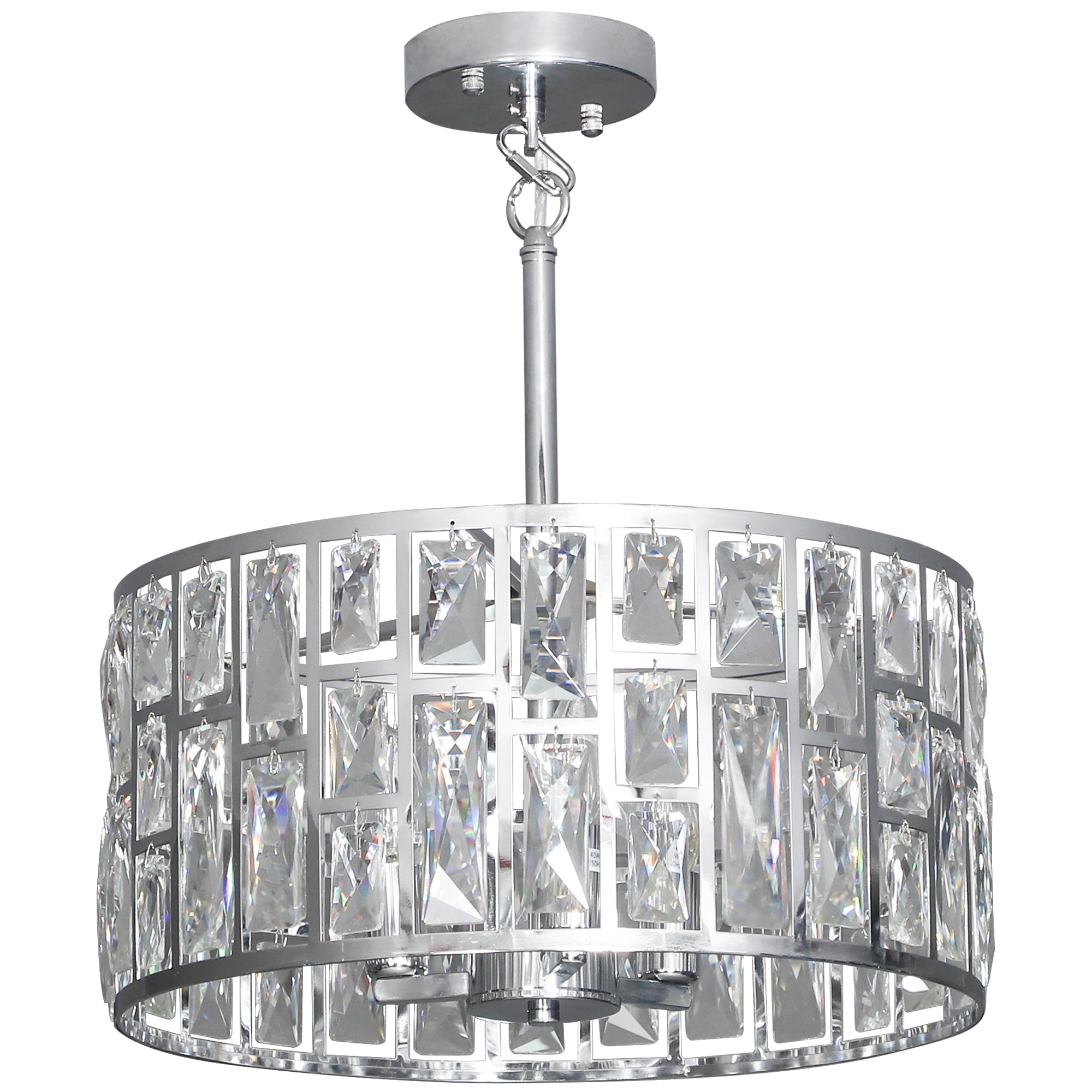 HOMCOM 72 Glass Crystallite Chandelier - Silver-Tone