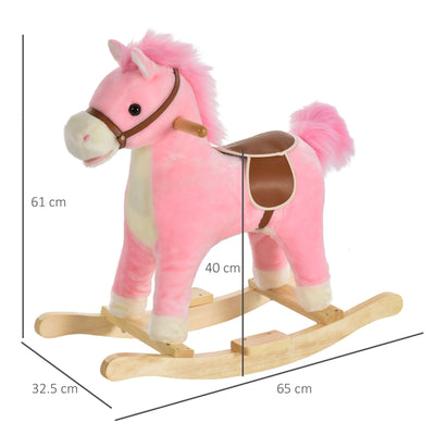 Kids Ride On Plush Rocking Horse w/ Sound