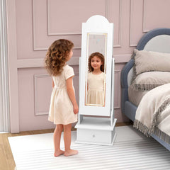 Kids Jewelry Cabinet Children Jewelry Organizer with Lights-White