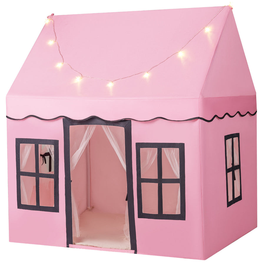 Kids Play Tent with Star Lights and Non-slip Mat-Pink
