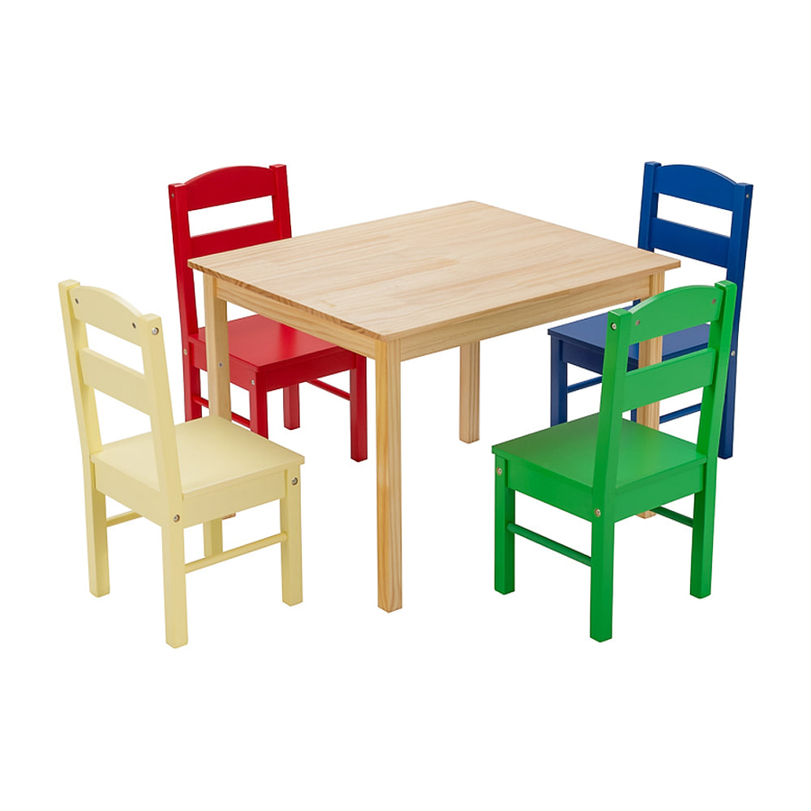 Kids Table and 4 Chairs Set for Toddlers Dining, Drawing, Reading-Multicolor