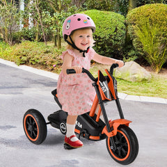 3-Wheel Toddler Bike with Foot Pedals and Steering Handlebars-Orange