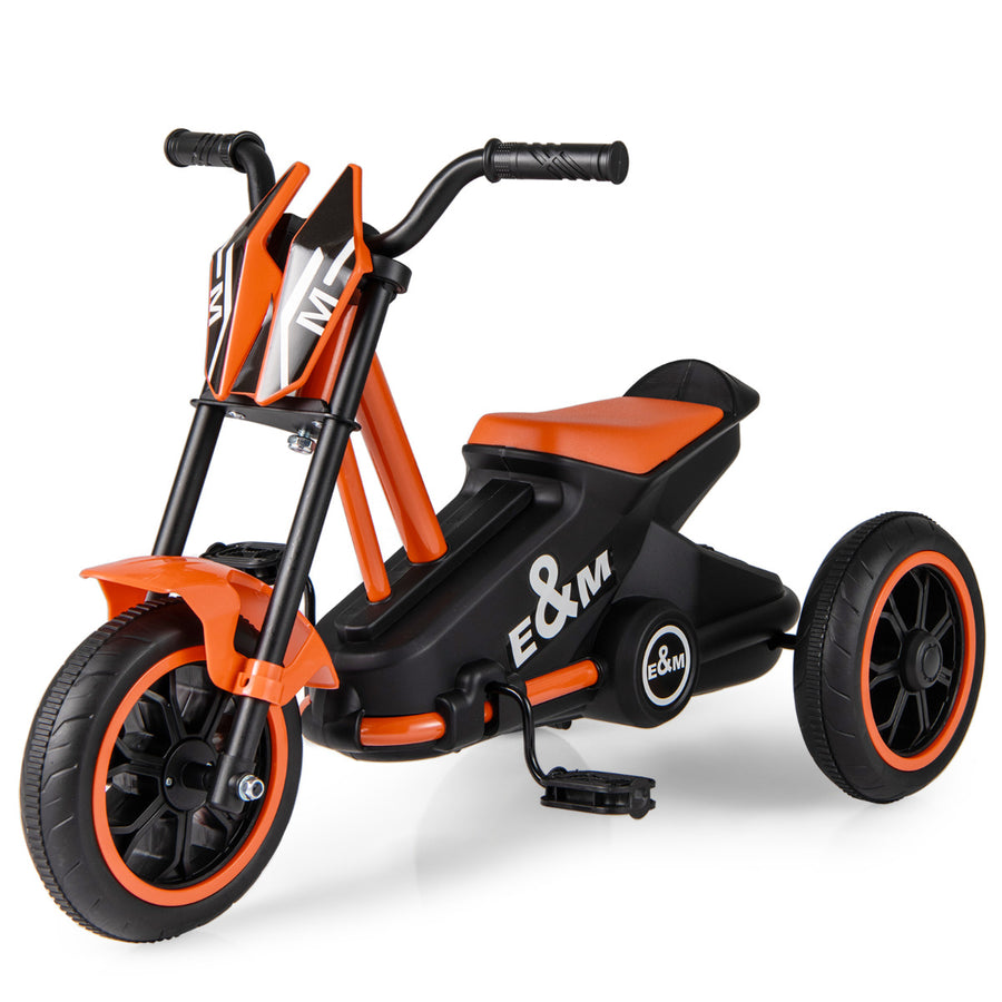 3-Wheel Toddler Bike with Foot Pedals and Steering Handlebars-Orange
