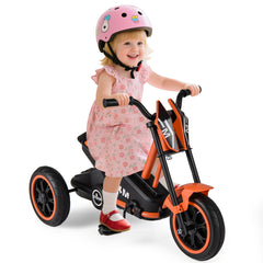 3-Wheel Toddler Bike with Foot Pedals and Steering Handlebars-Orange