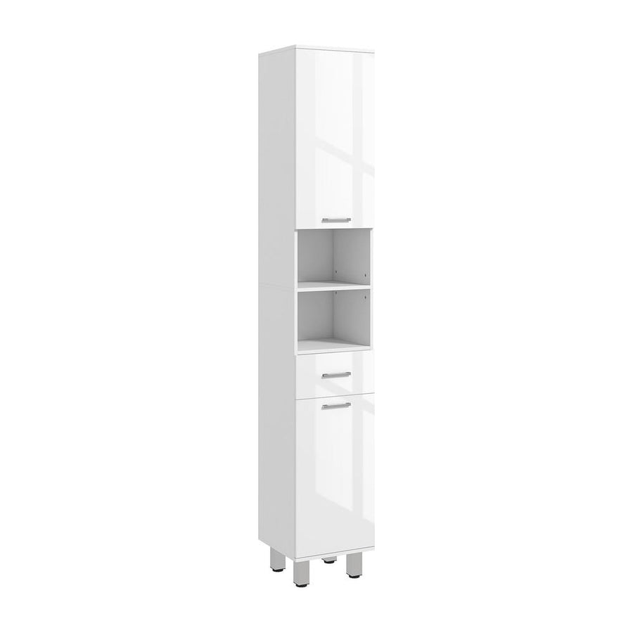 kleankin 71" Tall Slim Bathroom Storage Cabinet, Tall Narrow Cupboard with Drawer, Open Shelves, 2 Doors Cabinets and