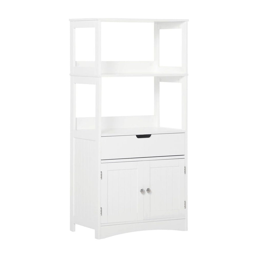 kleankin Bathroom Floor Cabinet, Free Standing Kitchen Cupboard with Shelves, Drawer and Doors, Storage Organizer for Living