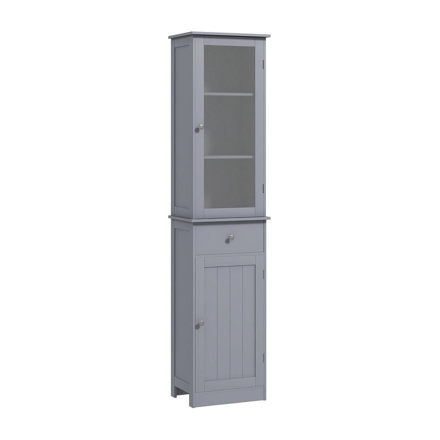 kleankin Bathroom Storage Cabinet with 3-tier Shelf Drawer Door, Floor Cabinet Free Standing Tall Slim Side Organizer