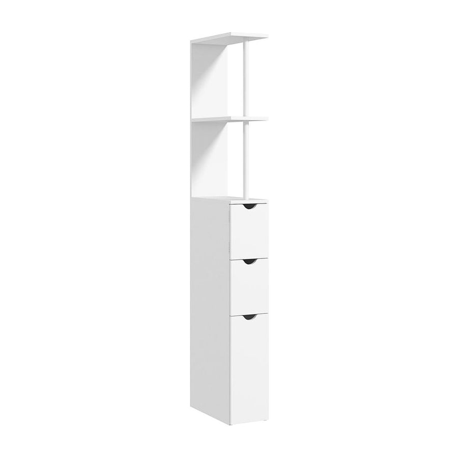 HOMCOM Slim Bathroom Storage Cabinet with Drawers, Tall Bathroom Cupboard with 2-Tier Shelf, White