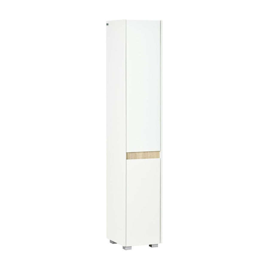 kleankin Tall Bathroom Cabinet with Adjustable Shelves, 5-Tier Modern Freestanding Tallboy with Storage Cabinets, White