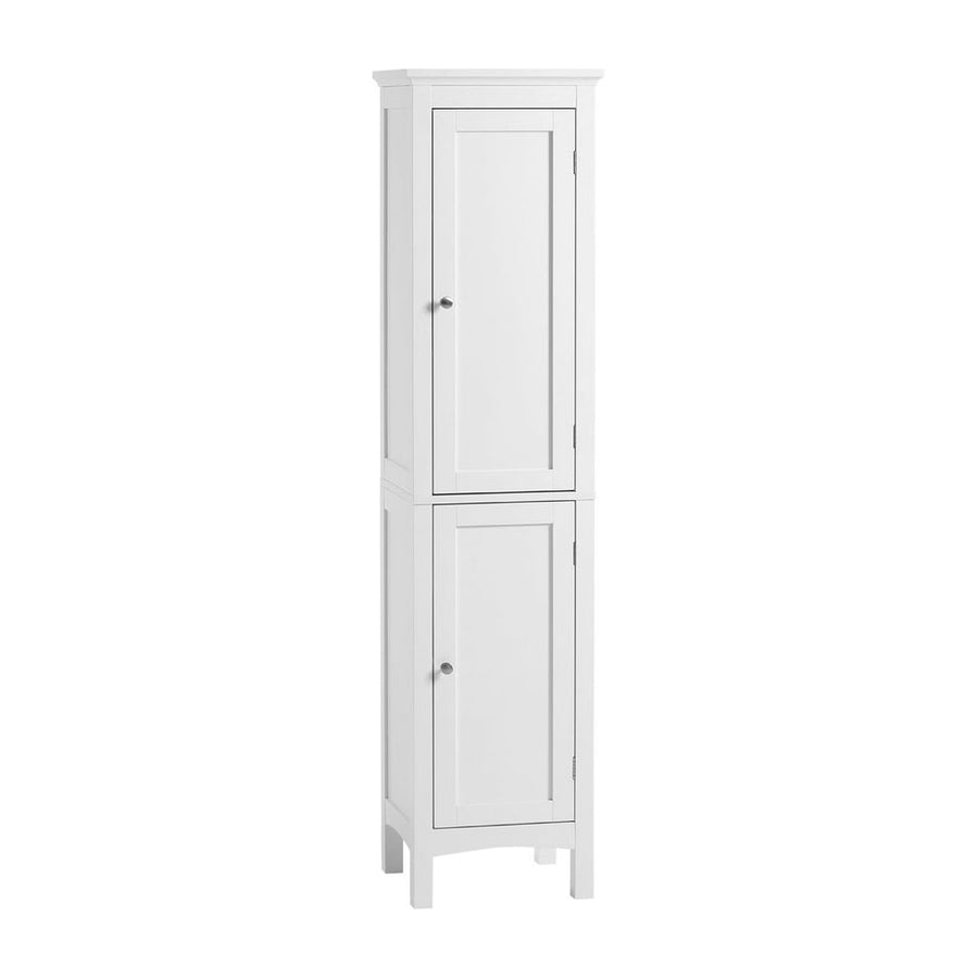 kleankin Tall Bathroom Storage Unit, Slim Bathroom Cabinet with Adjustable Shelves and Double Door, White