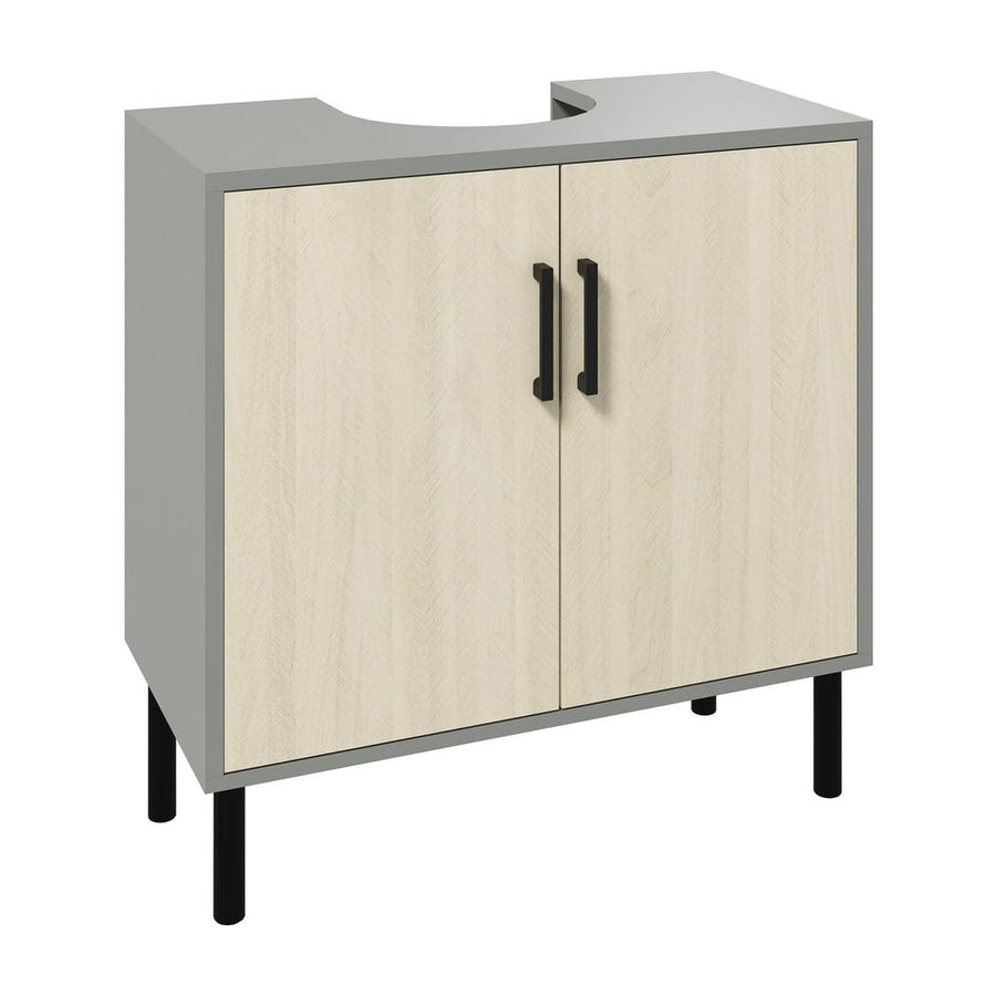 kleankin Under Sink Cabinet, Bathroom Vanity Unit, Storage Cupboard with Double Doors and Storage Shelves, 60x30x60cm