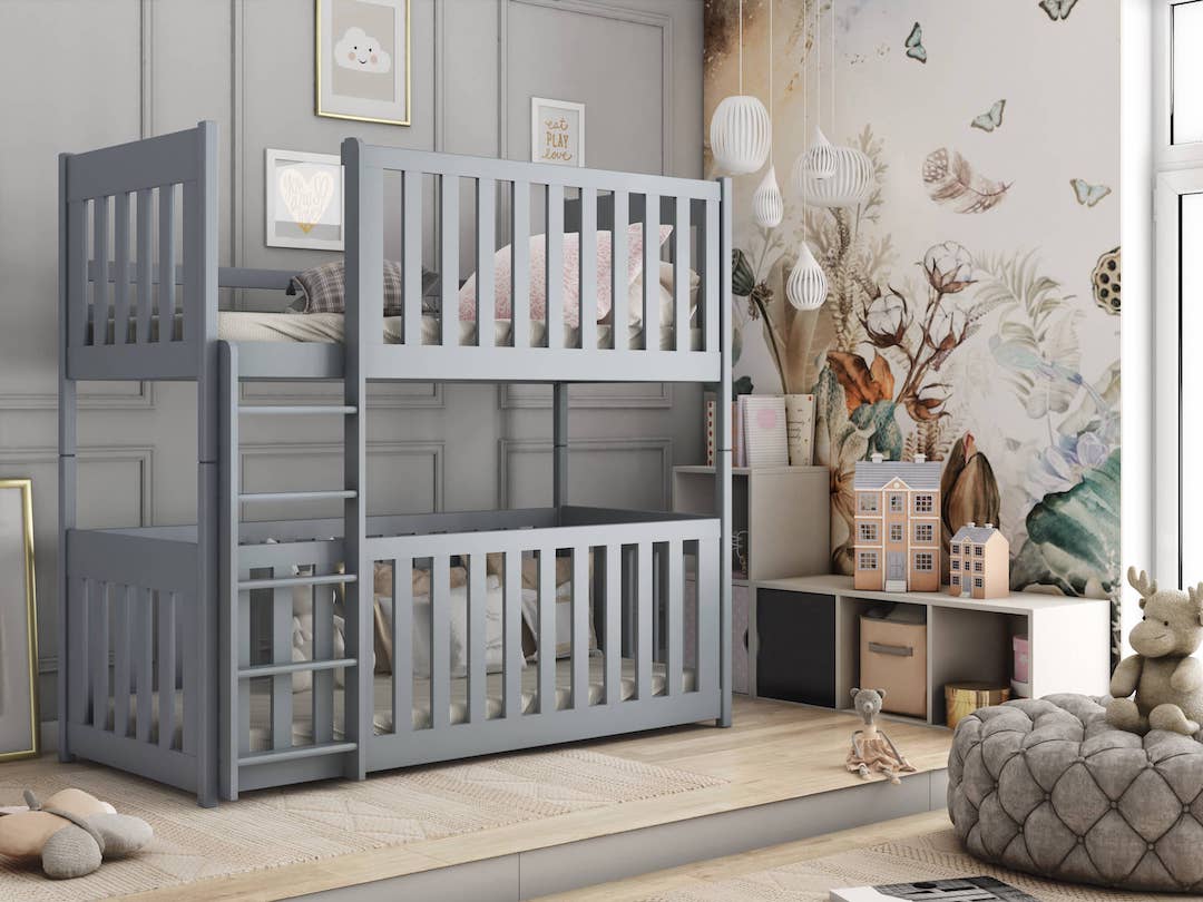 Wooden Bunk Bed Konrad With Cot Bed