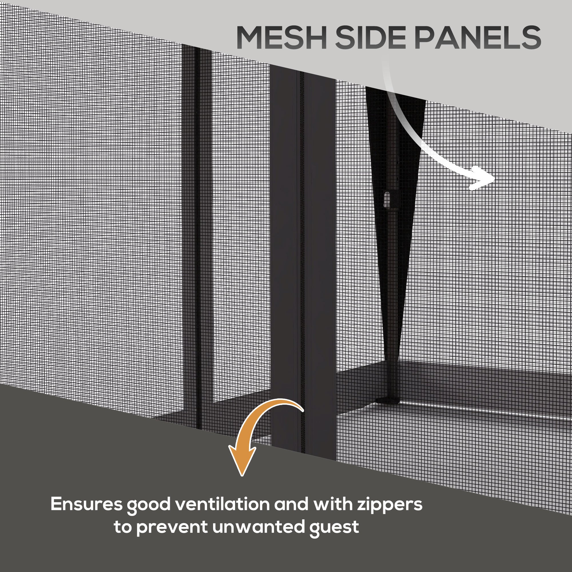 Outsunny 3 x 3(m) Pop Up Gazebo with Mosquito Netting, 1 Person Easy up Marquee Party Tent with 1-Button Push, Double Roof, Carry Bag, Sandbags, Height Adjustable Instant Shelter, Grey