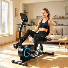 SPORTNOW Recumbent Exercise Bike for Home, Stationary Bike with Bluetooth, App Connectivity, Quiet 8-Level Magnetic Resistance