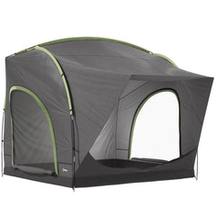 Outsunny Car Tent with 2.35m Stand-Up Height, 3000mm Waterproof Tailgate Tent with Mesh Windows for Family Camping Travelling