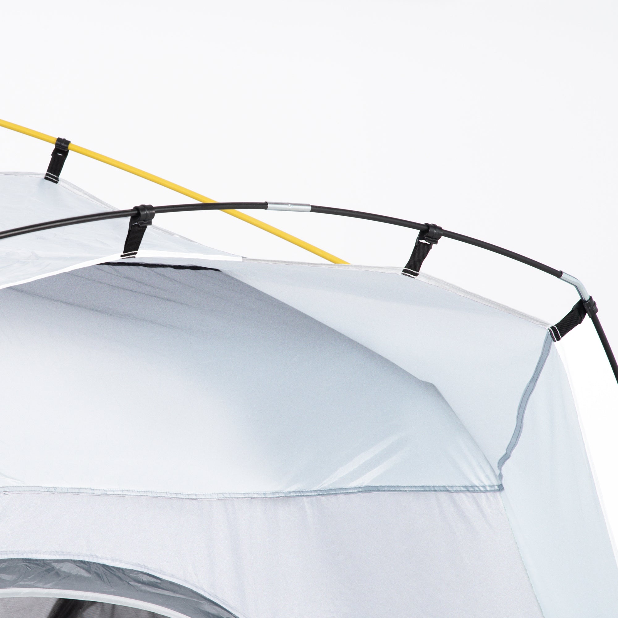 Outsunny 4 Person Automatic Camping Tent, Outdoor Pop Up Tent, Portable Backpacking Dome Shelter, Light Grey