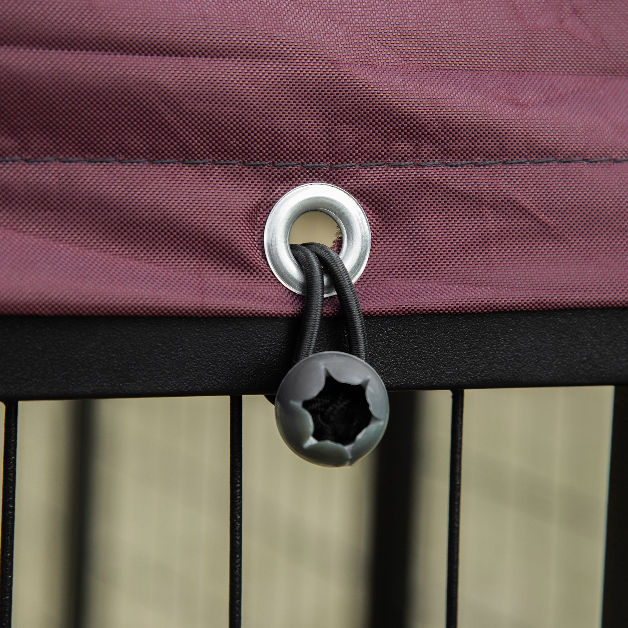 PawHut Outdoor Dog Kennel with Rotating Bowl Holders, Water and UV-Resistant Cover, for Medium, Small Dogs, Red