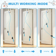 PawHut Interactive Cat Toys for Indoor Kittens & Adult USB Rechargeable Door Hanging Bouncing Mouse Teaser