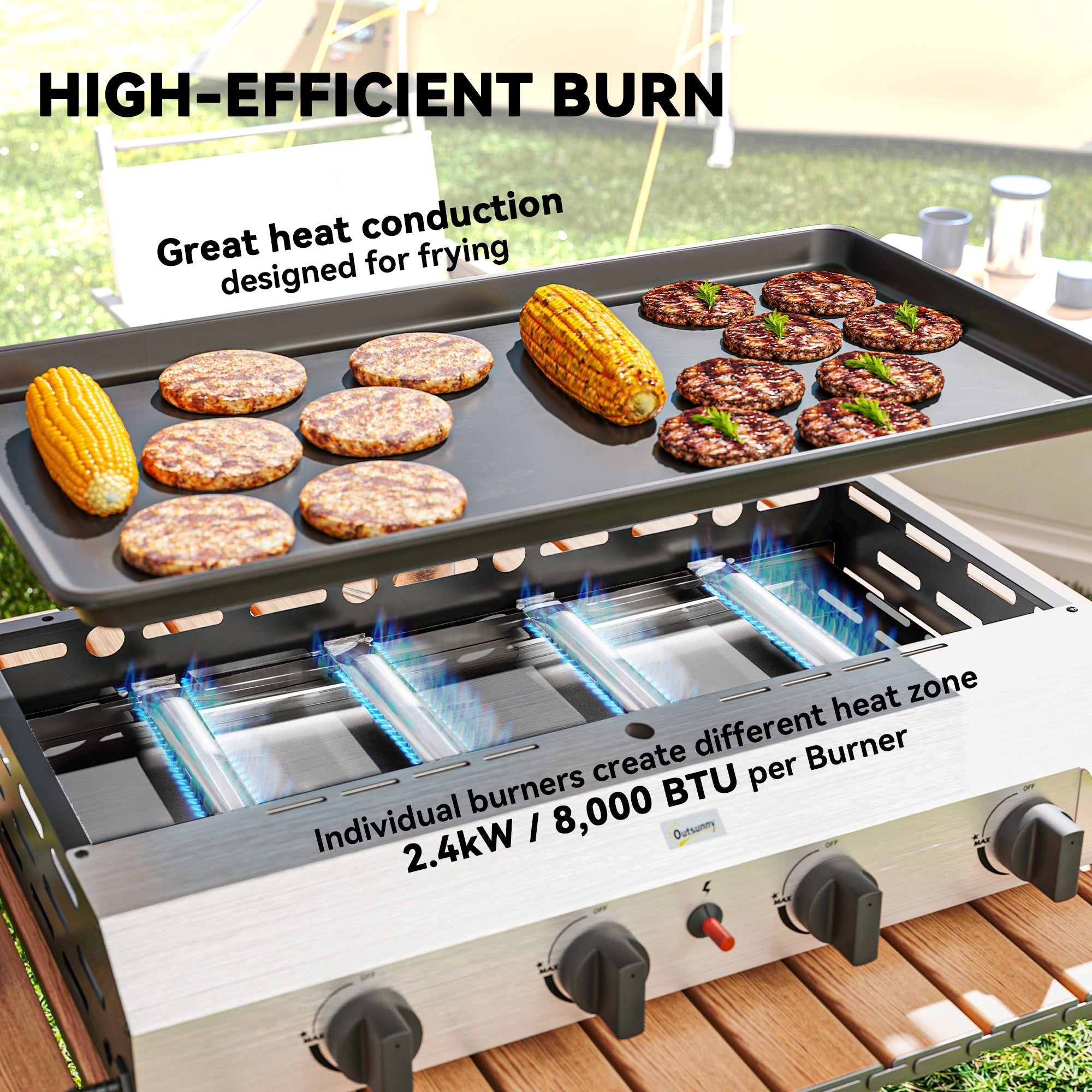Outsunny Four Burner Portable Gas Grill