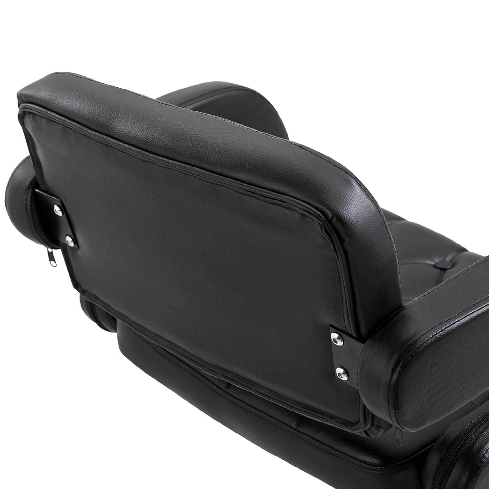 Set of 2 PU Leather Upholstered Swivel Bar Stool, Height Adjustable Barstool with Back, Armrest, Footrest for Kitchen