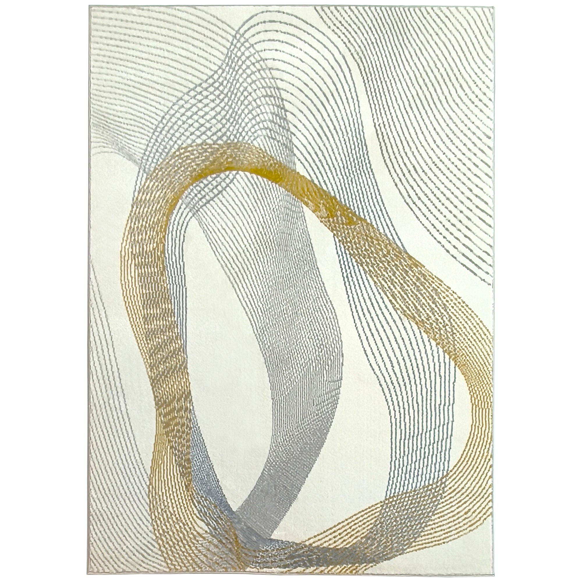 HOMCOM Modern Area Rug, Machine Washable Rug, Allergy-Friendly Floor Carpet for Living Room, Bedroom, Dining Room, Home Office, 170 x 120 cm, Cream White