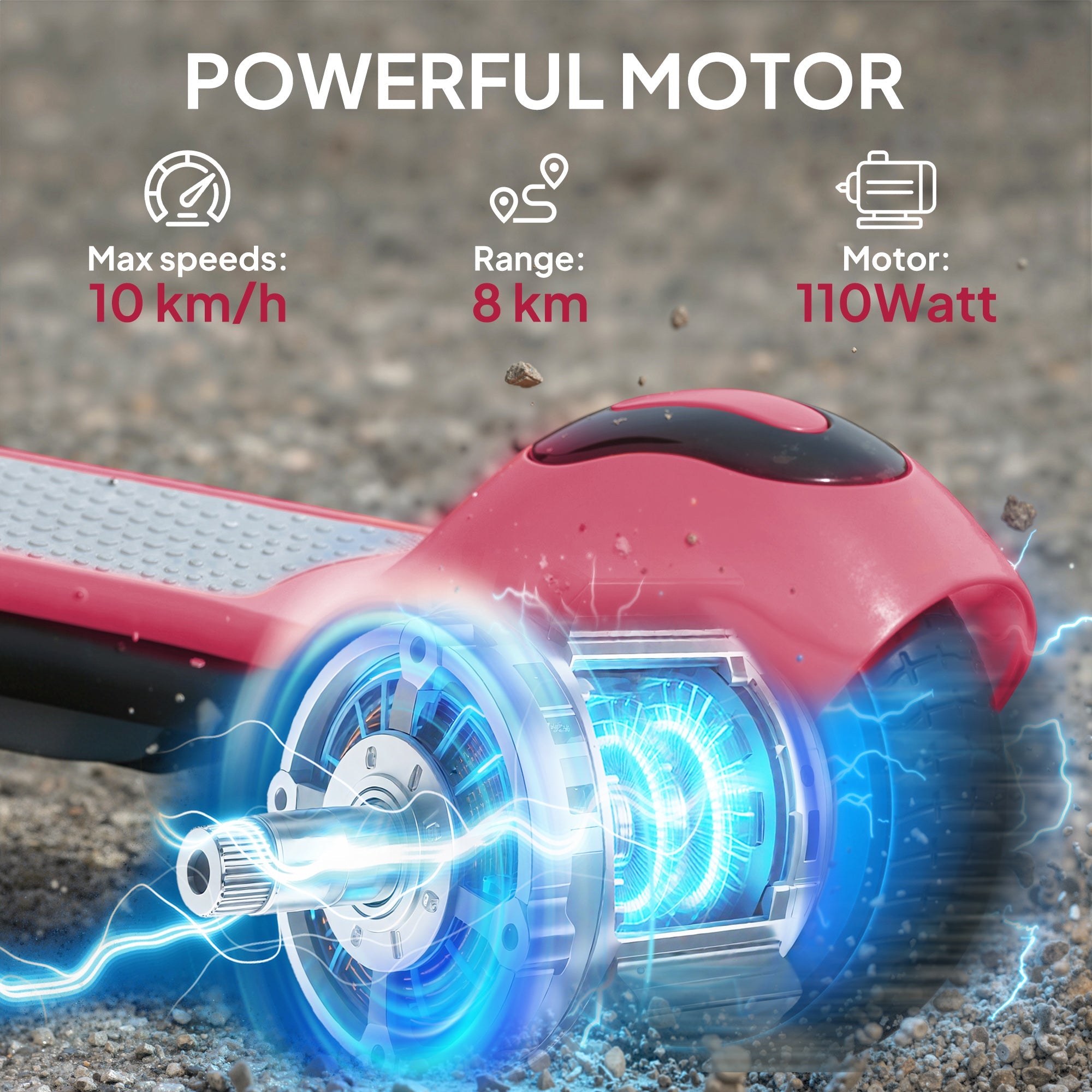 SPORTNOW Electric Scooter for Kids, with LED Display, Pink