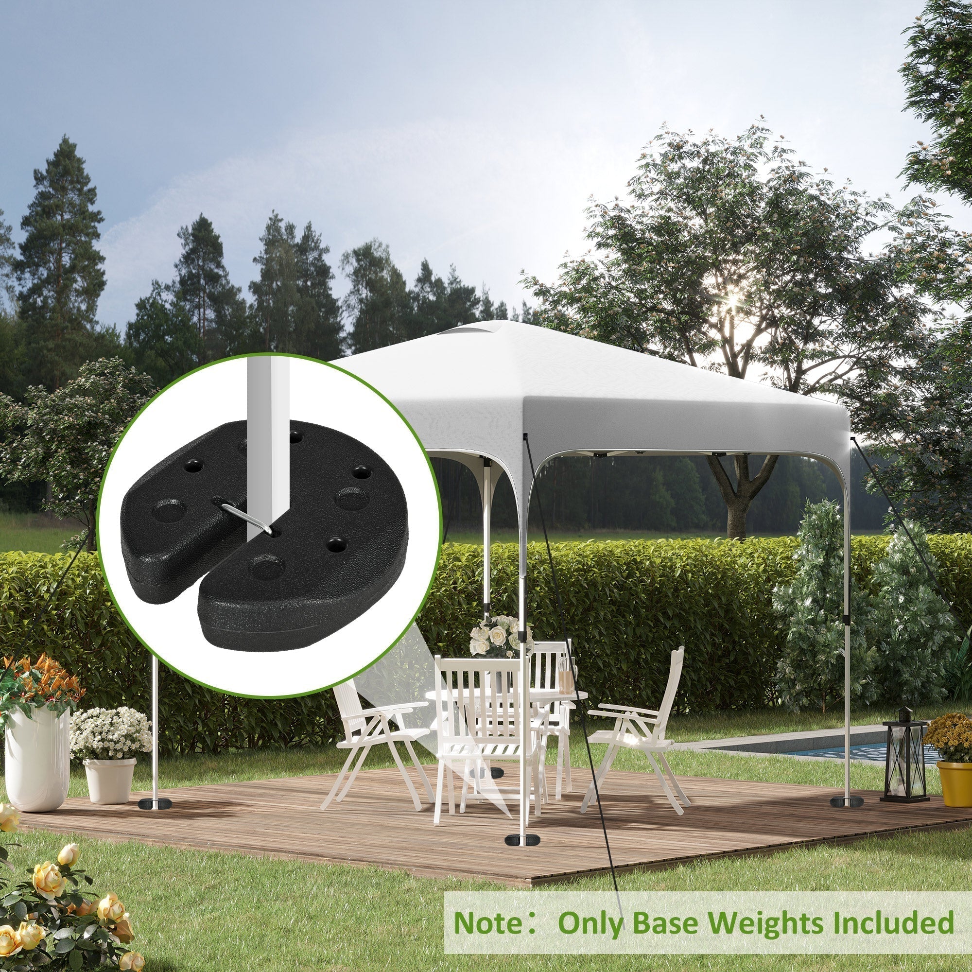 Outsunny Total 12KG Gazebo Weights Set of 4, Weights for Gazebo Legs with Reinforce Pins and Carry Belt, for Canopies Tents