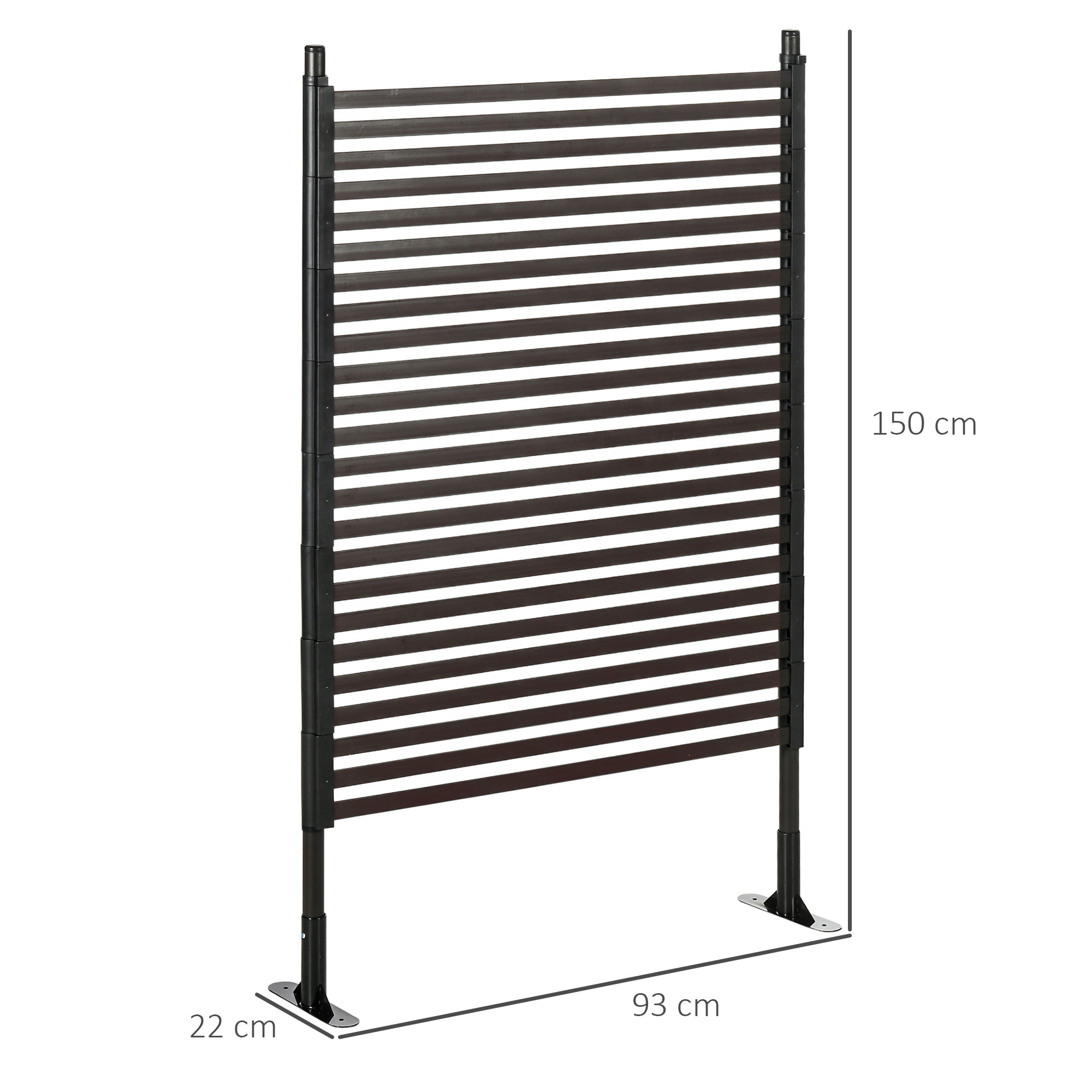 Outsunny Garden Fence with 2 Standing Ways for Hard & Soft Ground, Decorative Outdoor Divider, Animal Barrier Fence, Brown