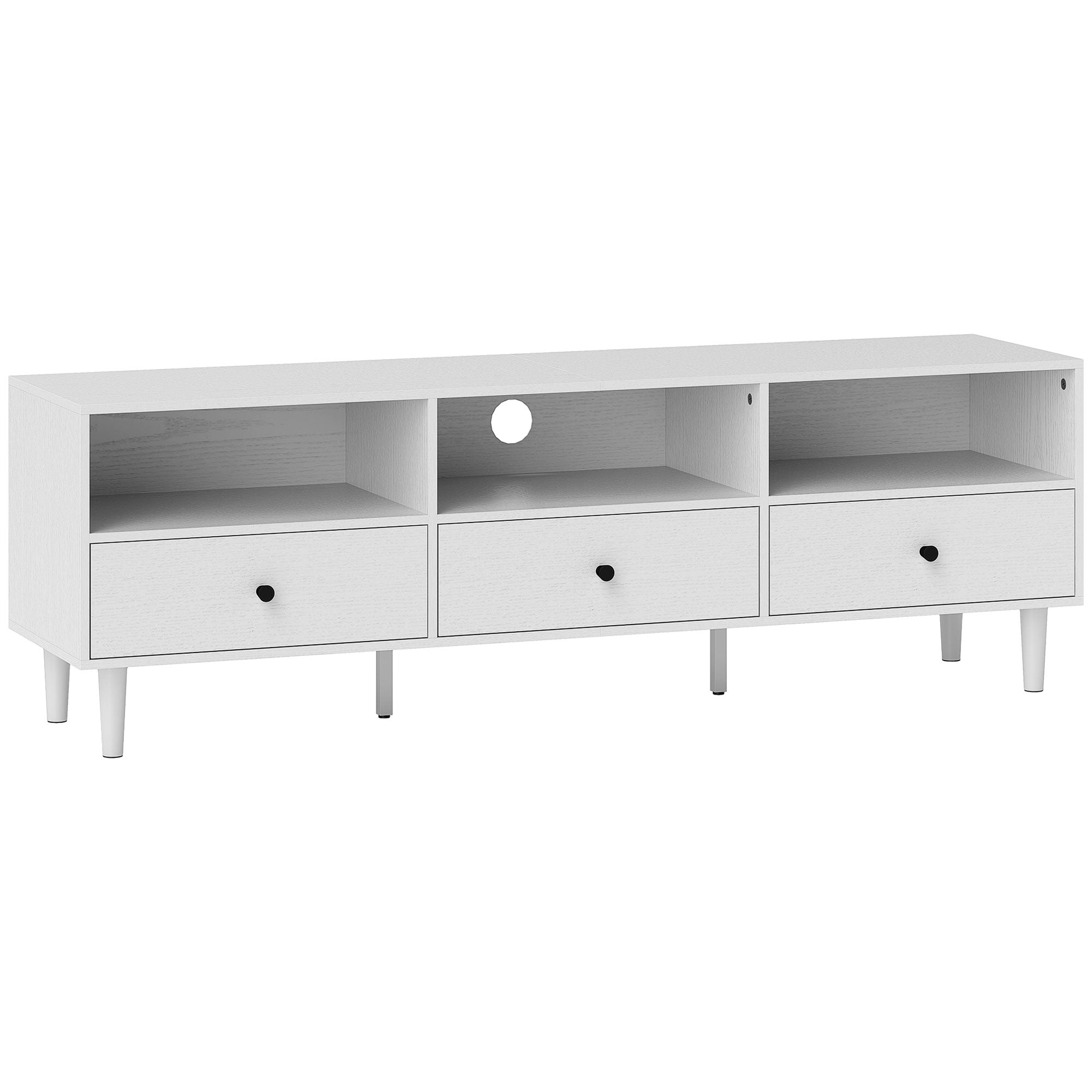 HOMCOM Multi-Storage Minimal TV Stand - White