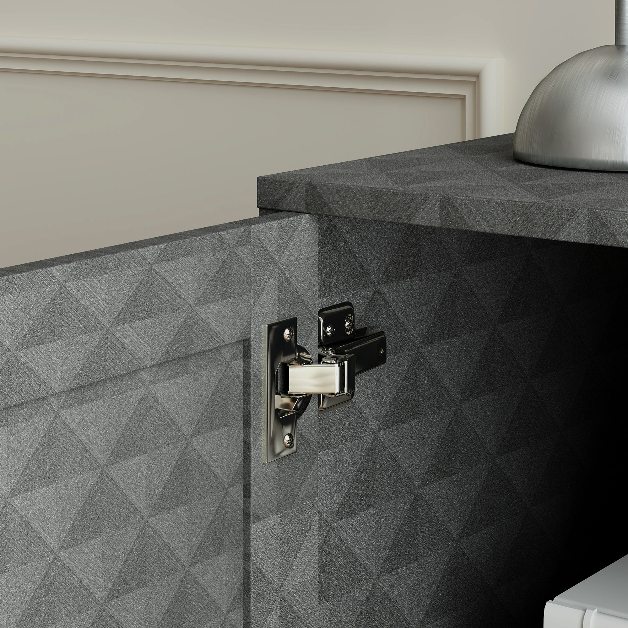 HOMCOM Sideboard with Adjustable Shelf, Freestanding Sideboard Storage Cabinet with Open Compartment and 2 Drawers, Grey