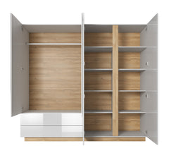 Wardrobe ARCO 220 White / White Gloss
