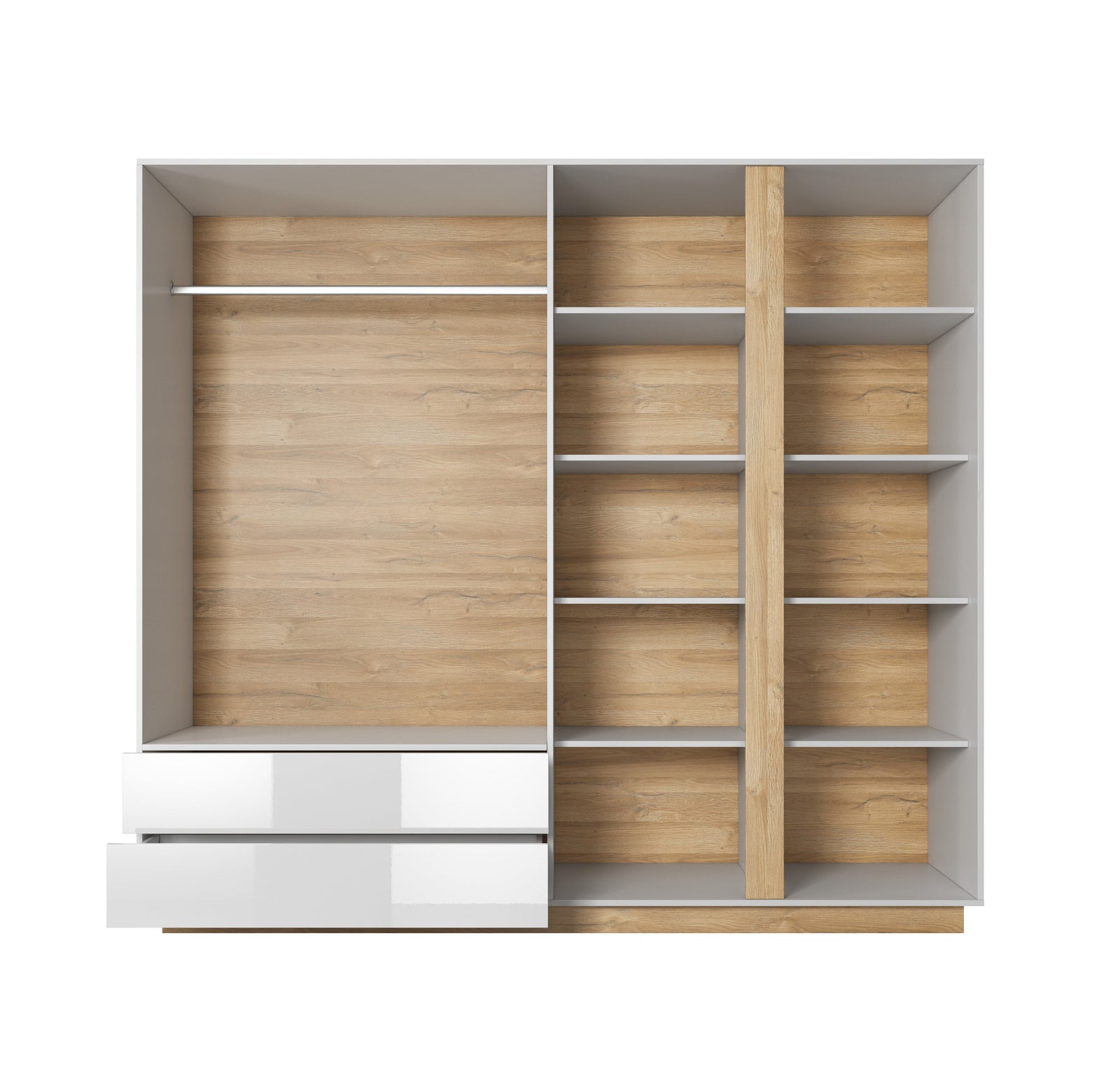 Wardrobe ARCO 220 White / White Gloss