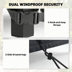 Outsunny Garden Furniture Cover, Waterproof Patio Furniture Cover with Air Vent, 420D Oxford Fabric, 125 x 125 x 74 cm, Black