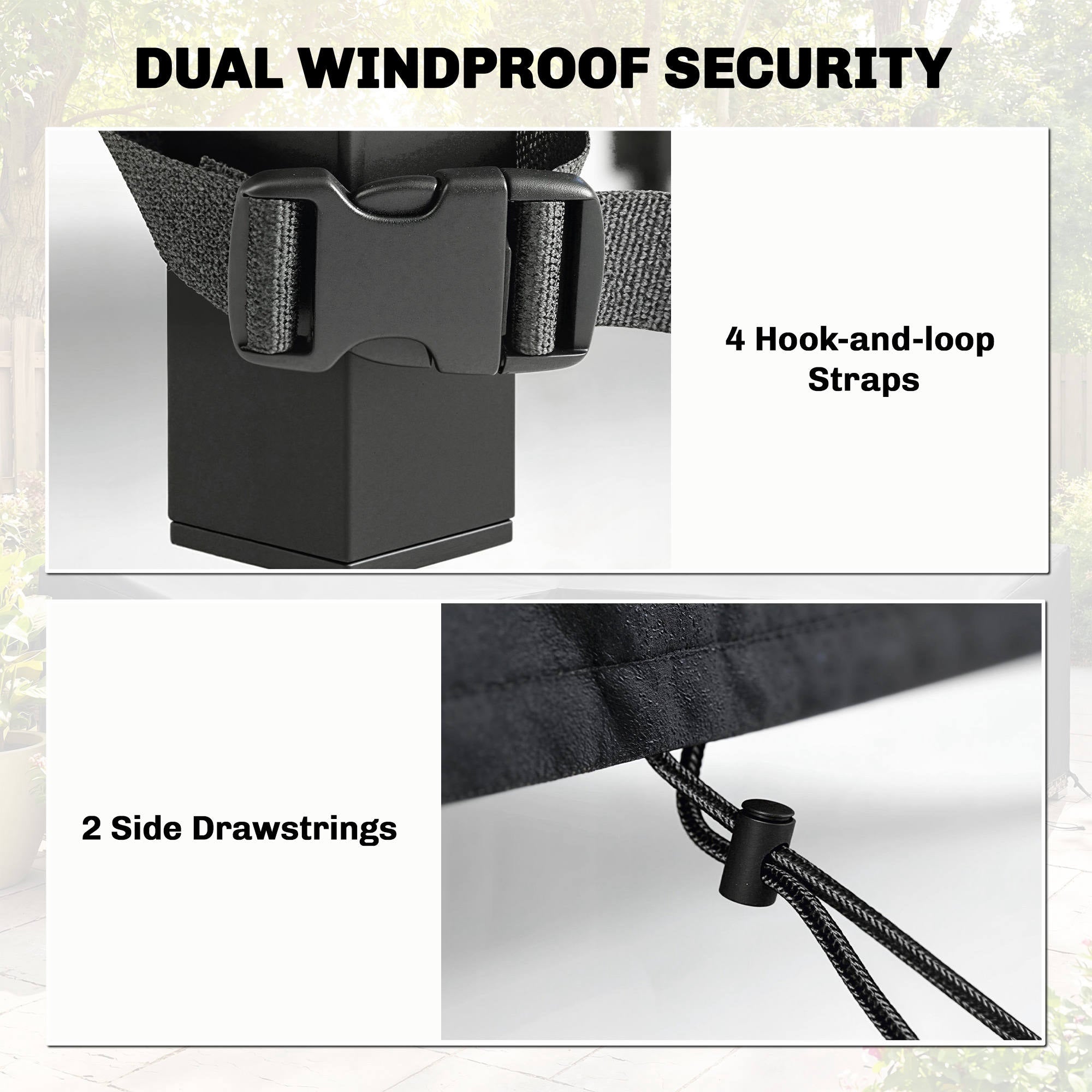 Outsunny Garden Furniture Cover, Waterproof Patio Furniture Cover with Air Vent, 420D Oxford Fabric, 125 x 125 x 74 cm, Black