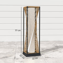 Outsunny Rattan Solar Garden Lights, Auto On/Off LED Floor Lamp, Sand Brown
