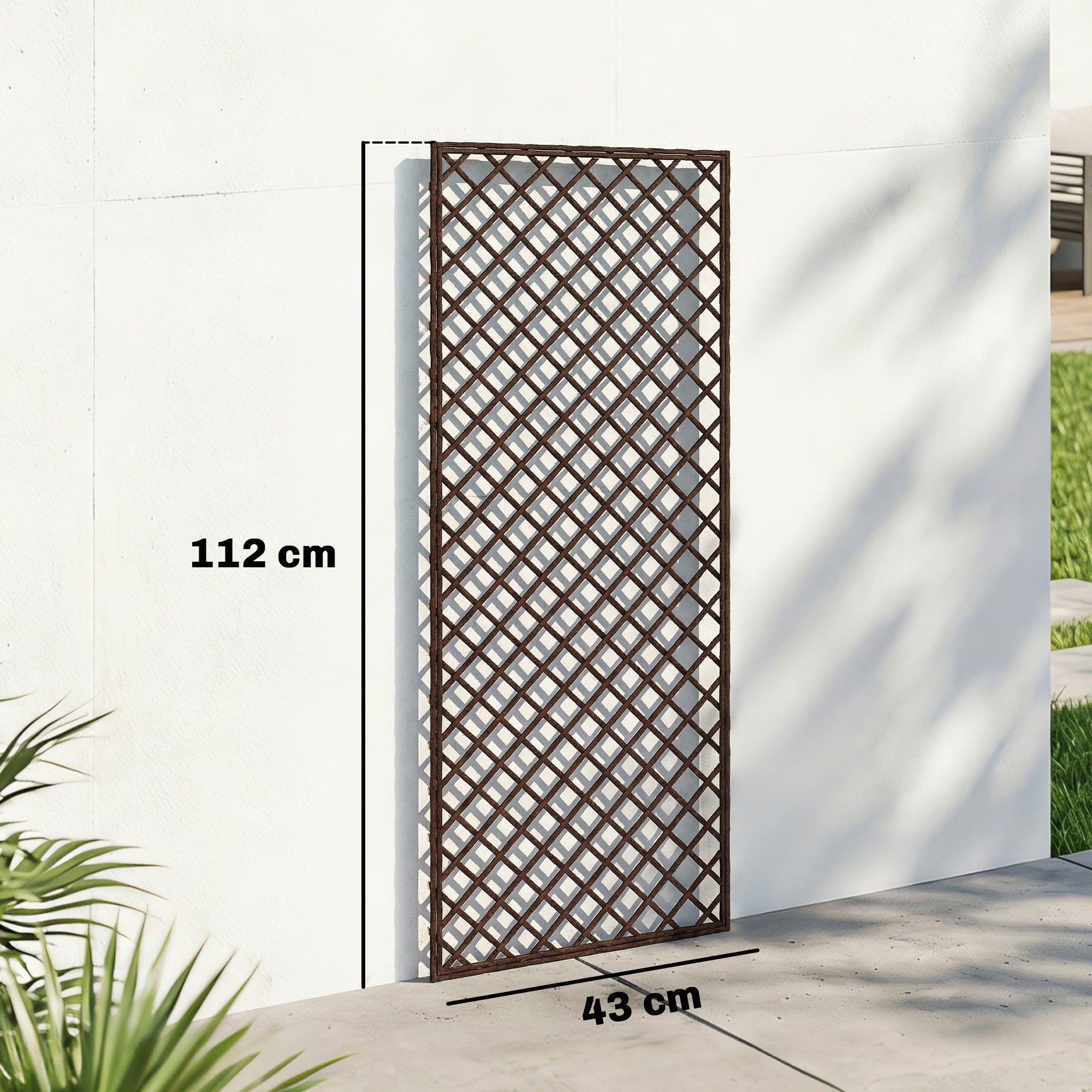 Outsunny Garden Arch, Garden Arbor with 8mm Wicker and Flat Top, Natural Wood Finish