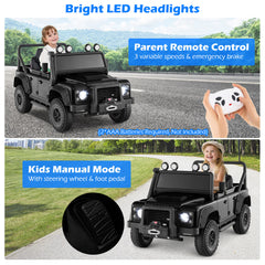 Licensed Land Rover Defender 12V Ride On Toy Car with Parent Remote Control -Black