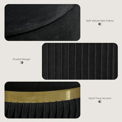 HOMCOM Velvet-Feel Storage Ottoman - Black - product image 5