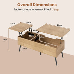 Lift Top Coffee Table in Natural, image 5