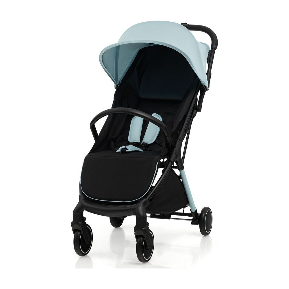 Lightweight Baby Stroller with Detachable Seat Cover in blue and black on a white background