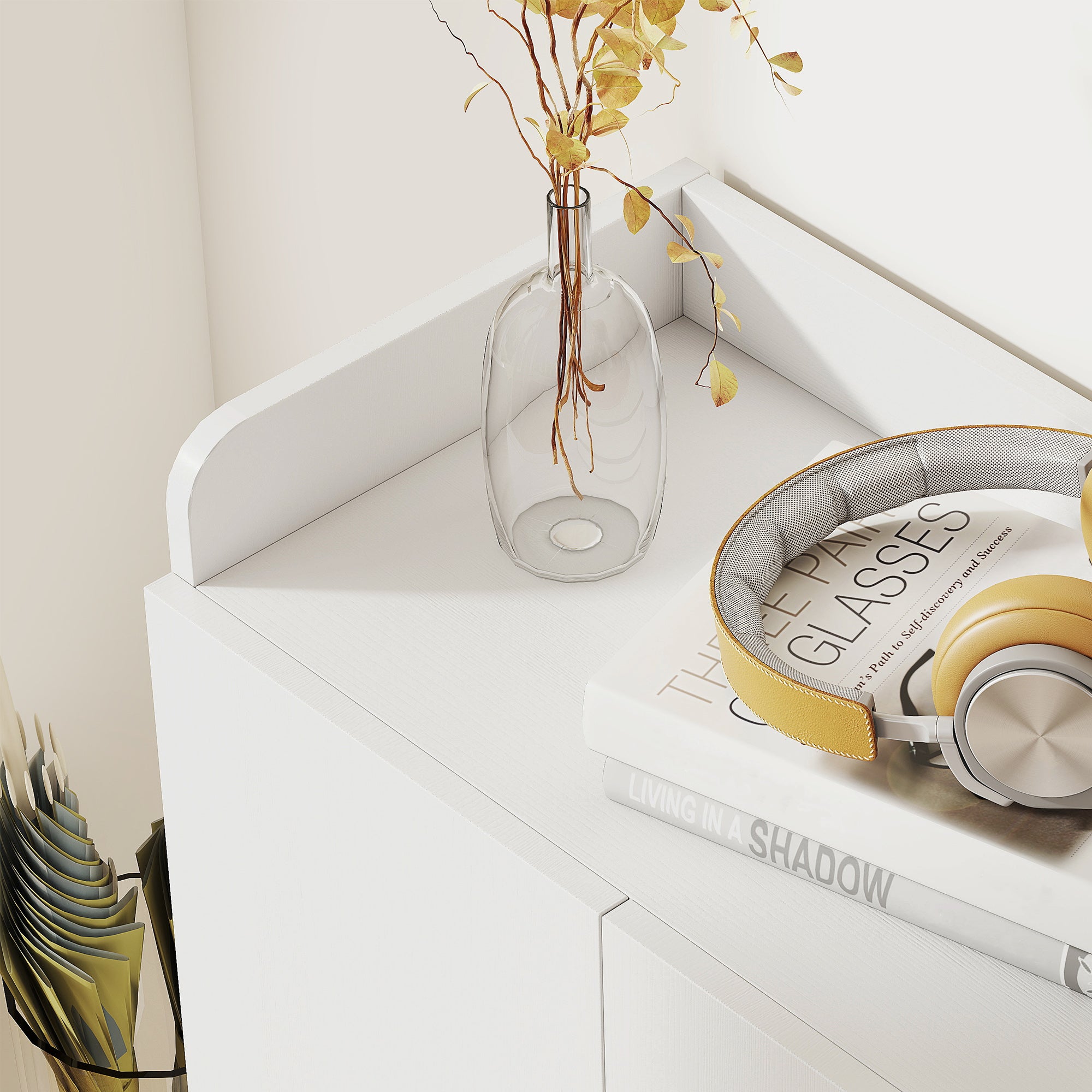 HOMCOM Shoe Storage Cabinet Two Doors w/ Adjustable 4 Shelves Cupboard Footwear Rack Stand Organiser Hallway White