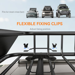HOMCOM Universal Roof Rack Basket Tray, 90.7 kg Steel Car Rooftop Luggage Cargo Carrier Holder with Wind Fairing, Side Rails for SUVs, Pickups, Sedans, Off-Road Vehicles, 110.5 x 99.5 x 18.5 cm, Black