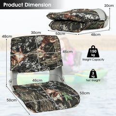 Low Back Padded Boat Seat with 4 Bolts and Thick Sponge Padding