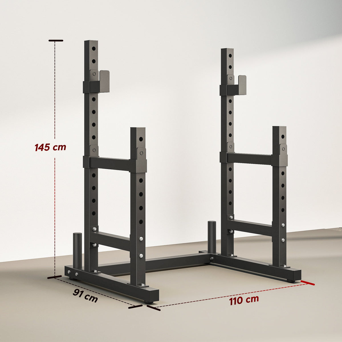 SPORTNOW Adjustable Squat Rack with Plate Holders