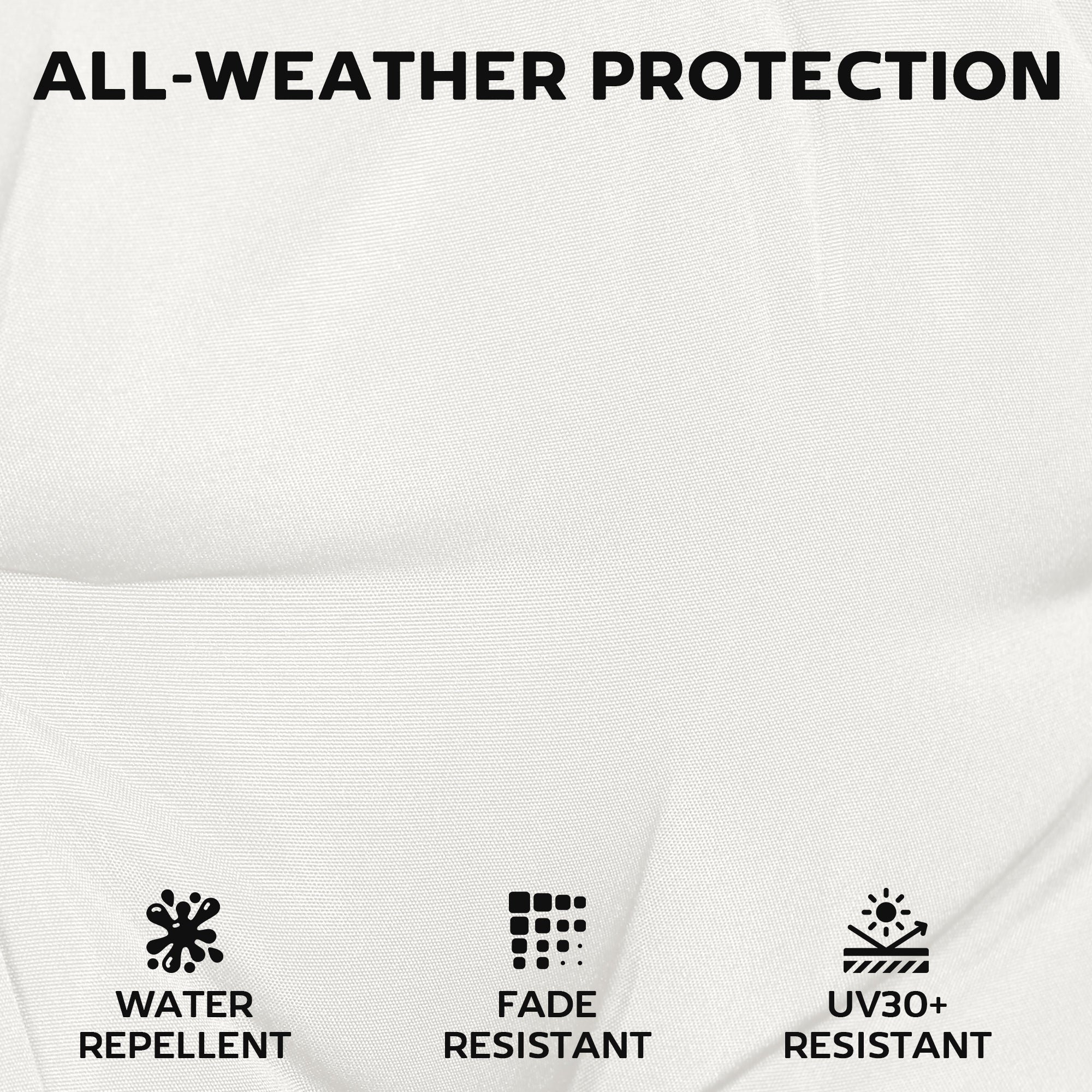 Outsunny Outdoor Seat Cushions Set of 2 with Ties, Waterproof Garden Seat Pads, Cream White