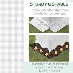 Outsunny 3 x 2 x 2m Polytunnel Greenhouse Replacement Cover ONLY Winter Garden Plant PE Cover for Tunnel Walk-in Greenhouse with Roll-up Windows Door Outdoor, White